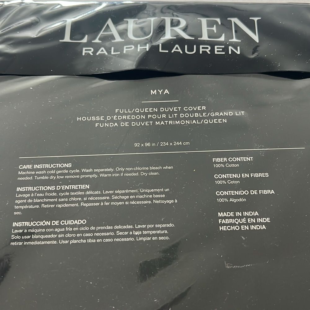 Lauren Ralph Lauren Mya Floral Duvet Cover, Navy, New, Size Queen - Picture 6 of 7